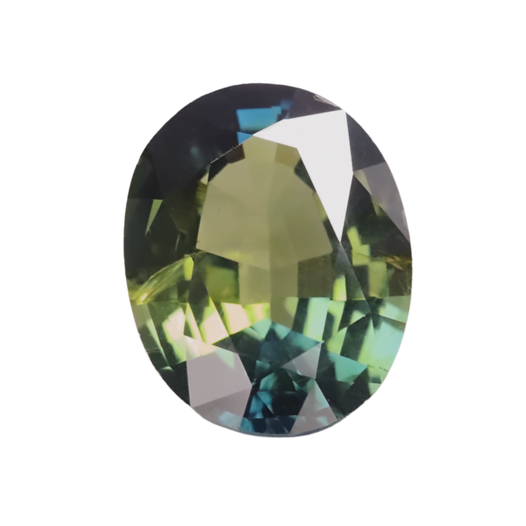 Saphir Bleu Jaune Ovale 1.70 carat