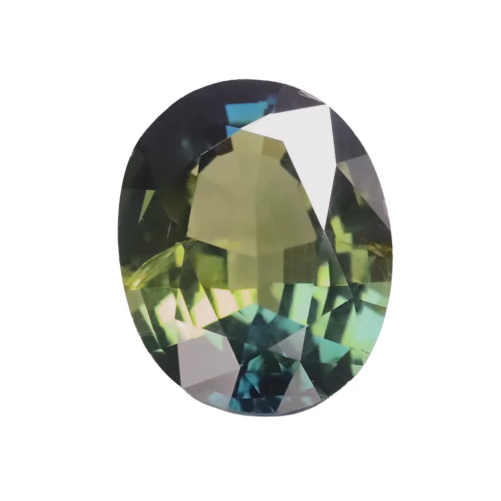 Saphir Bleu Jaune Ovale 1.70 carat