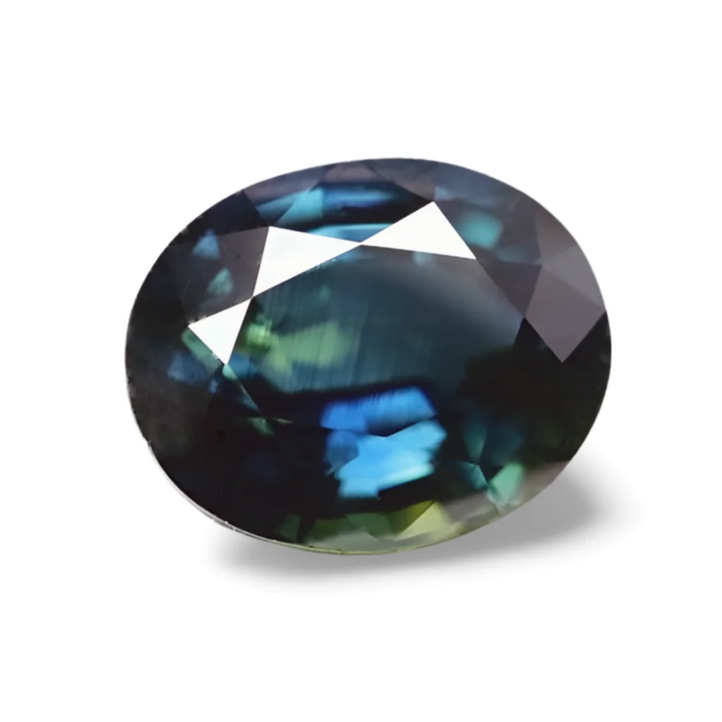 Saphir Bleu Vert Ovale 1.05 carat