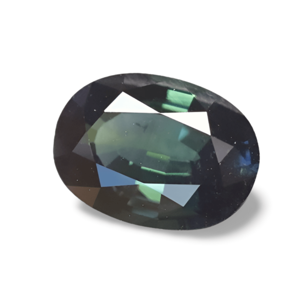 Saphir Bleu Vert Ovale 1.70 carat unique