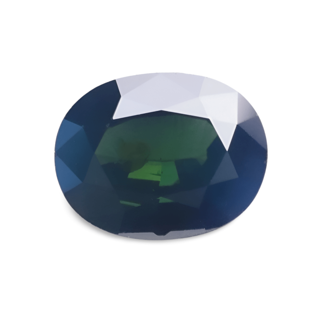 Saphir Bleu Vert Ovale 1.75 carat