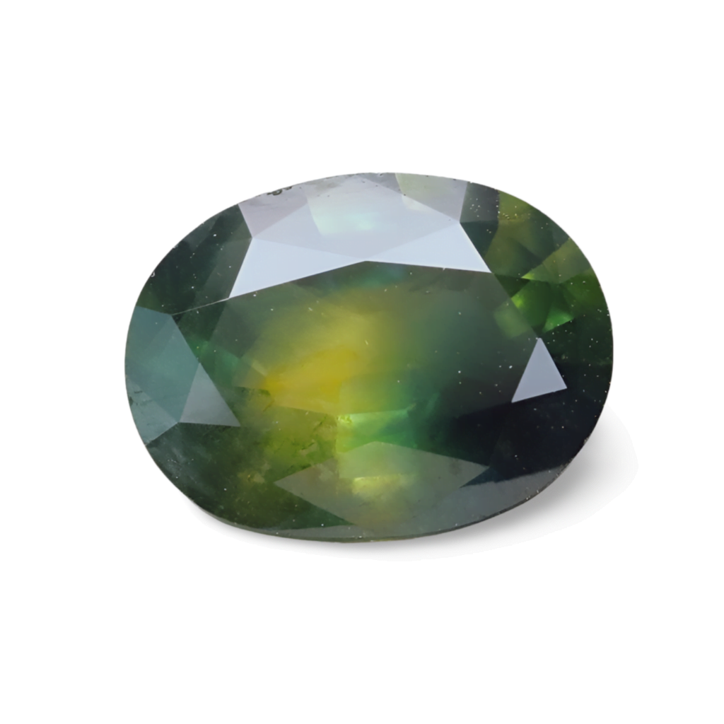 Saphir Bleu et vert Ovale 1.65 carat
