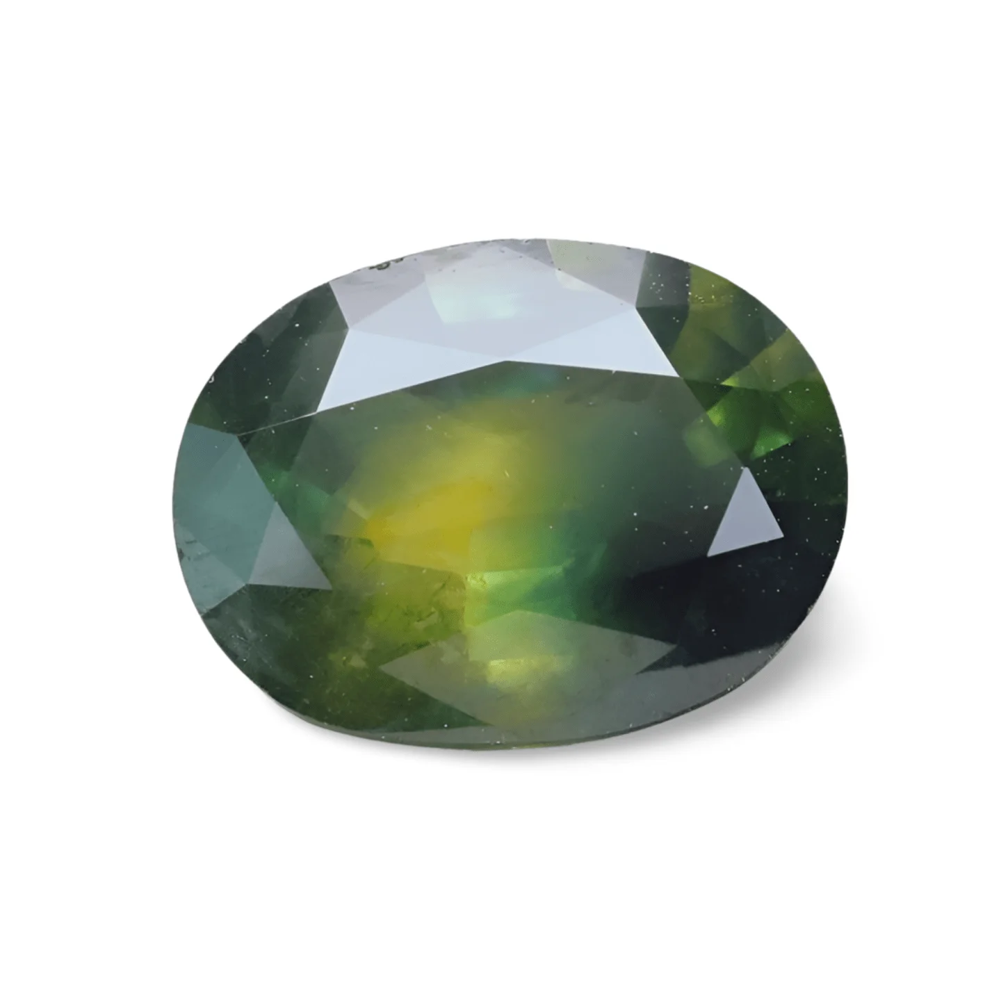 Saphir Bleu et vert Ovale 1.65 carat
