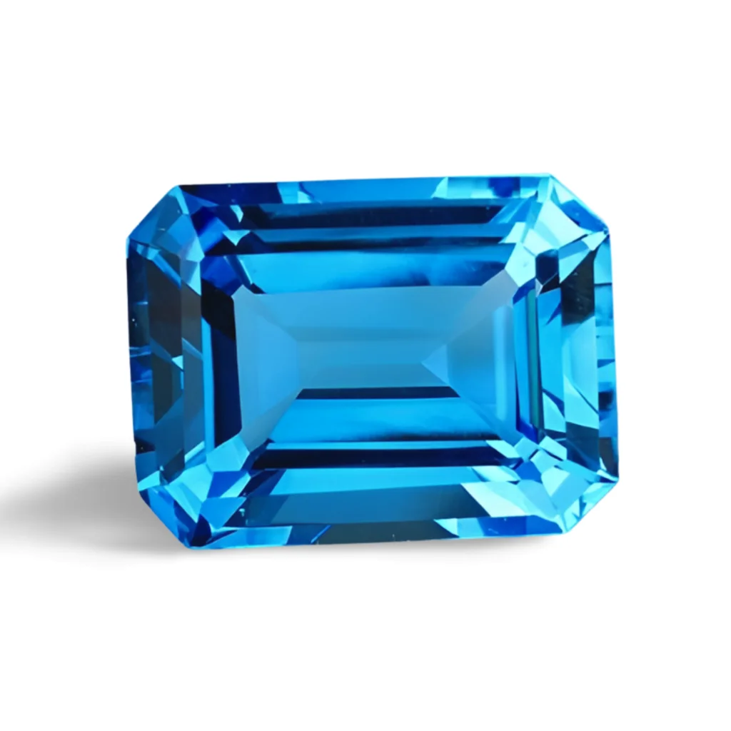 Topaze Bleue Rectangulaire 30 carats