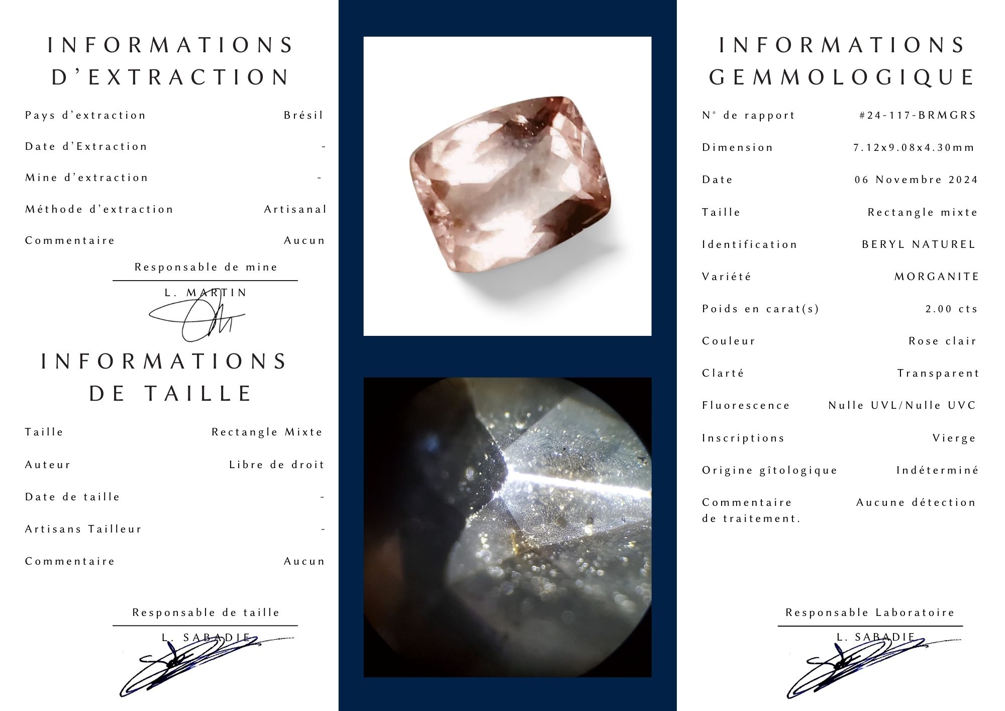 - Morganite du Brésil — 2,00 cts (Taille "Rectangle Mixte" — Élégance Pastel) – Image 6
