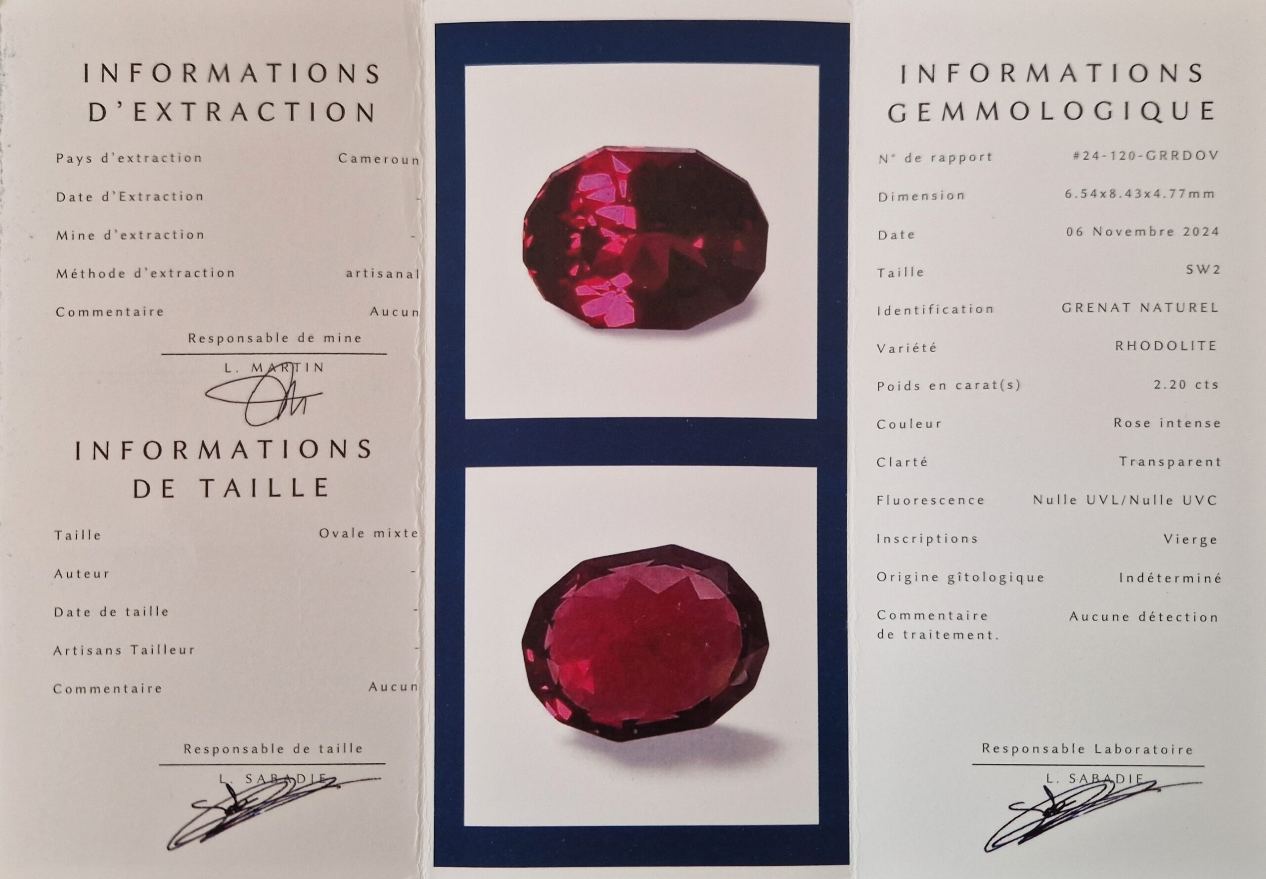 - Grenat Rhodolite du Cameroun — 2,20 cts (Taille "SW2" par L. Sabadie) – Image 7