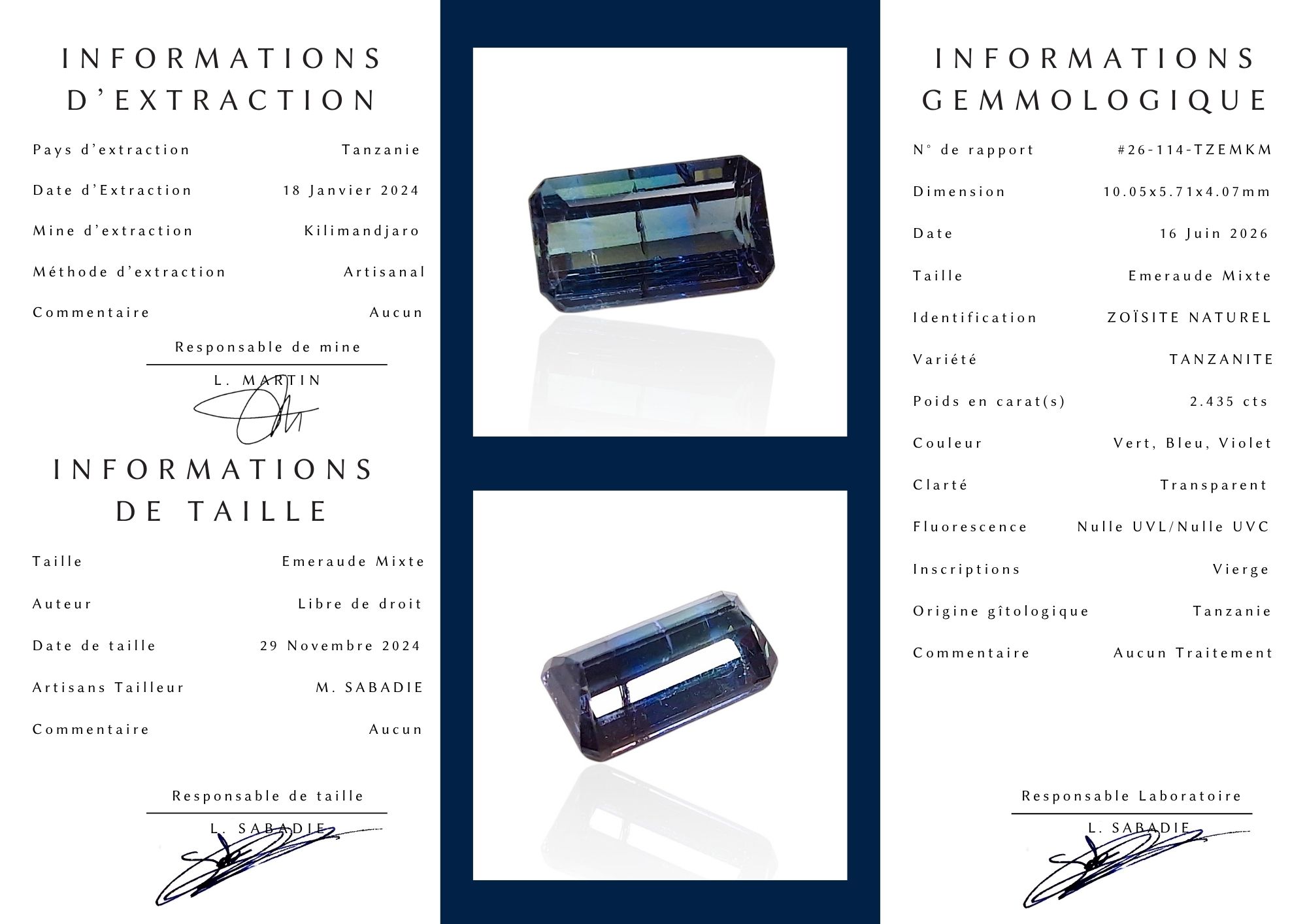 Tanzanite de Tanzanie — 2,435 cts (Taille “Émeraude Mixte” — Éclat Naturel Non Chauffé) – Image 7