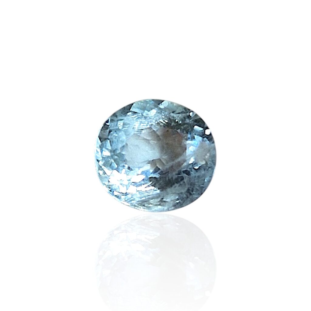 Aigue-marine du Mozambique — 2,525 cts (Taille « Ovale Mixte » — Éclat Azur Cristallin)