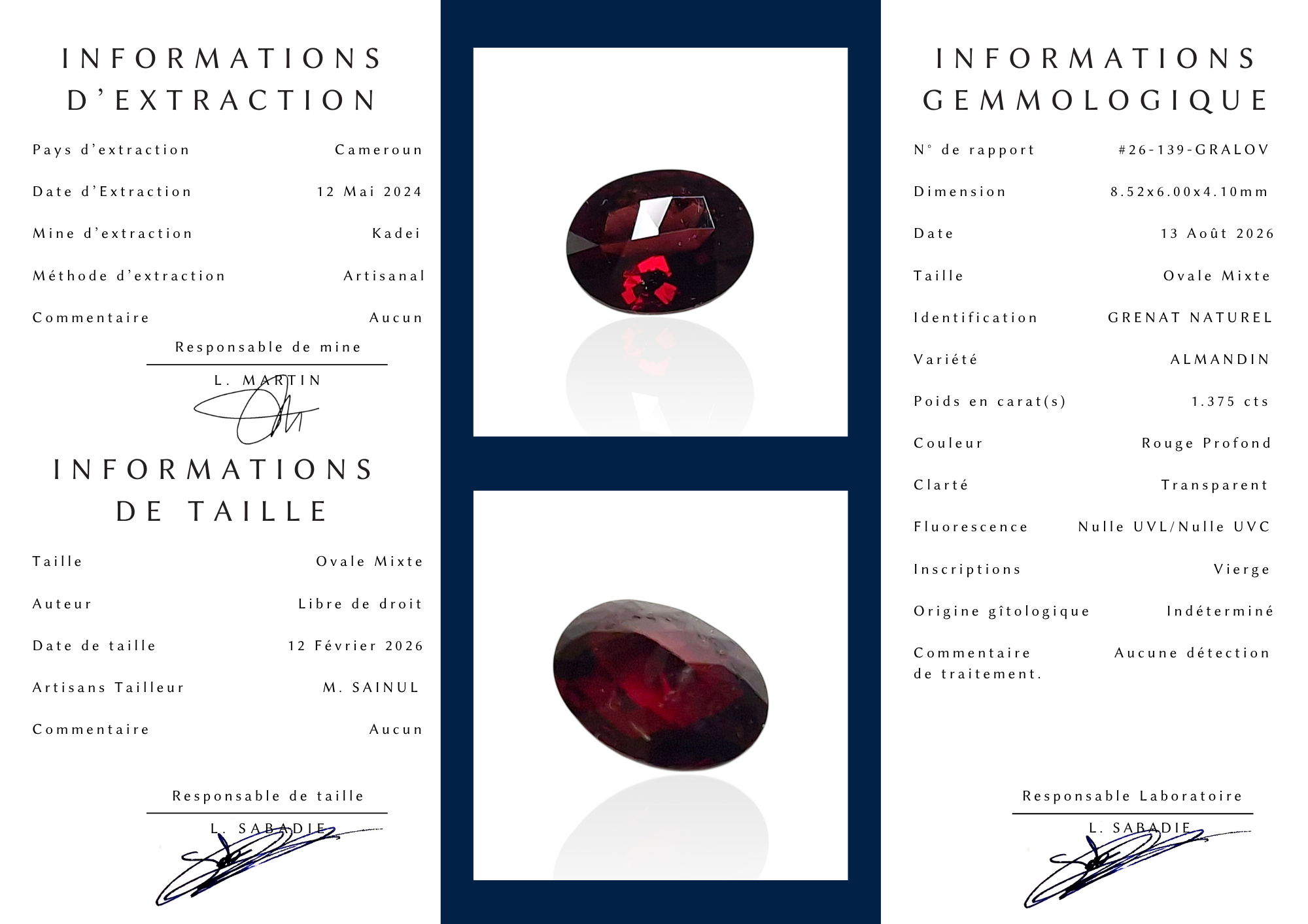 - Grenat Almandin du Cameroun — 1,375 ct (Taille “Ovale Mixte” — Éclat Rouge Profond) – Image 6